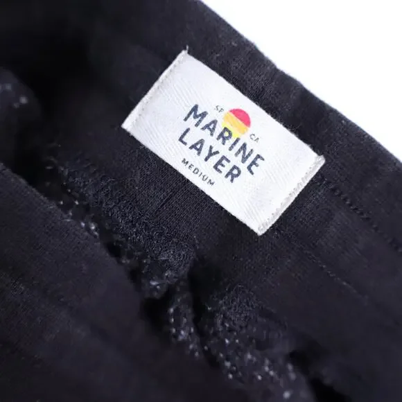 MARINE LAYER Textured Fleece Jogger Sweatpants Black Active Men's M